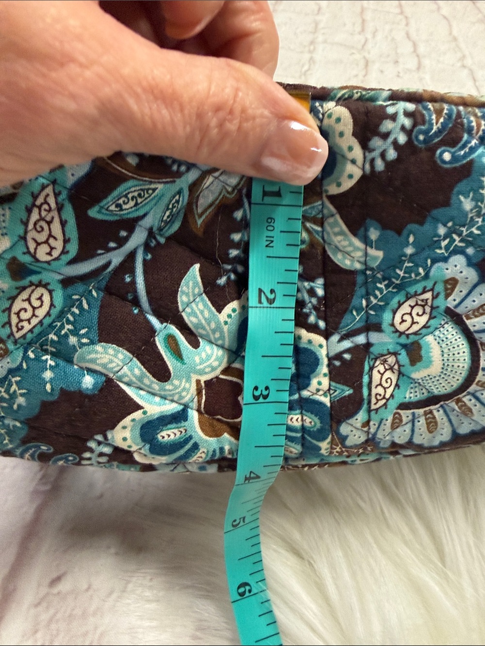 Vera Bradley Brown & Teal Quilted Paisley Crossbody with Matching Wallet - Picture 14 of 17
